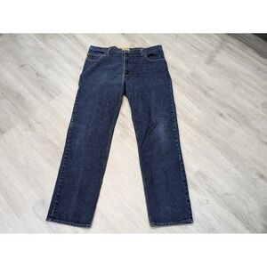 VTG Diamond Gusset Jeans Mens 42x36 Blue Denim Carpenter Workwear Straight 90s